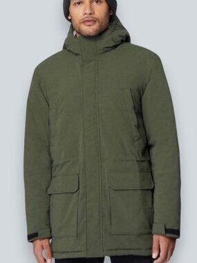 32 Degrees Heat sherpa lined parka jacket olive green men's size S